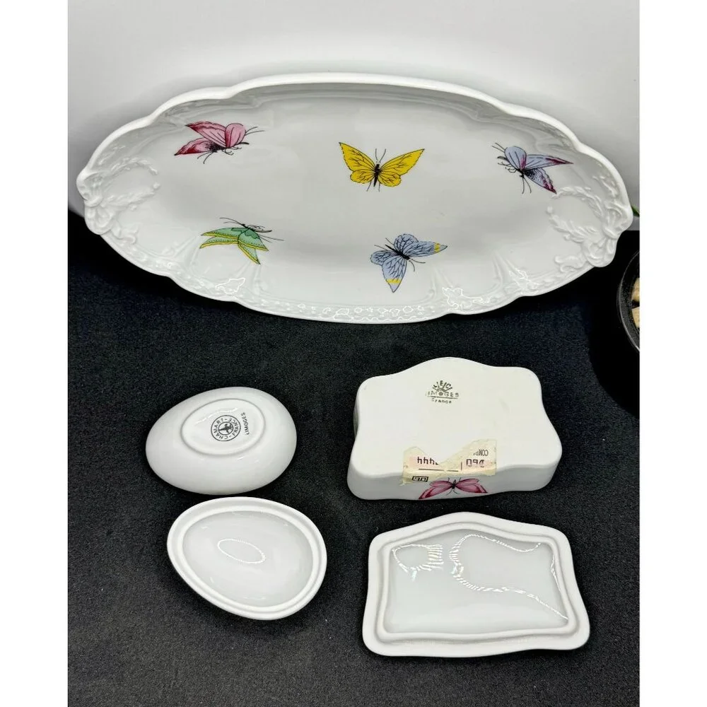 Limoges France Porcelain Vanity 3 Piece Set